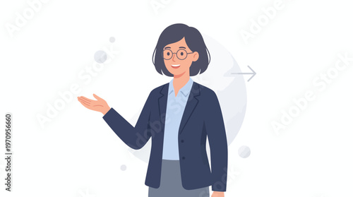 Expert Guidance: An illustrated portrayal of an experienced professional woman, exuding confidence, and ready to offer guidance.
