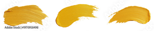 Vibrant Gold Metallic Brushstroke Texture Set: Abstract Paint Swatches