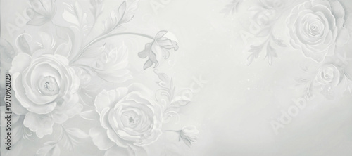 A drawing of decorative flowers in a single-color light and warm style