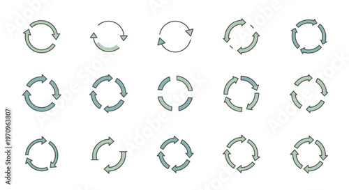 Refresh Reload Cycle Arrows Icon Set for Process and Repetition Concepts