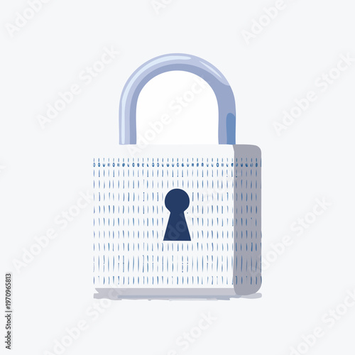 White padlock with keyhole for security and protection.