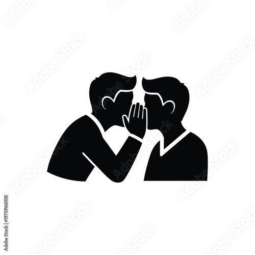 Two people sharing a secret, whispering gossip.