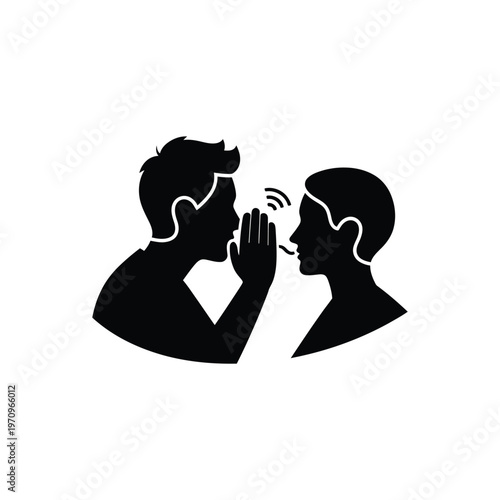 Whispering secret communication between two people.