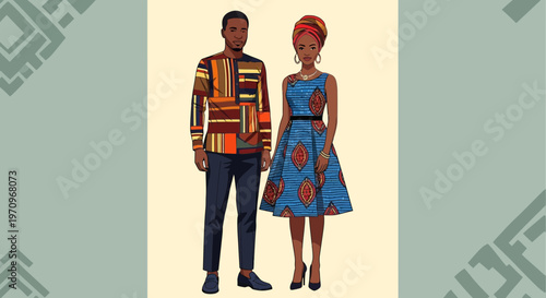 African Couple in Traditional Ankara Clothing