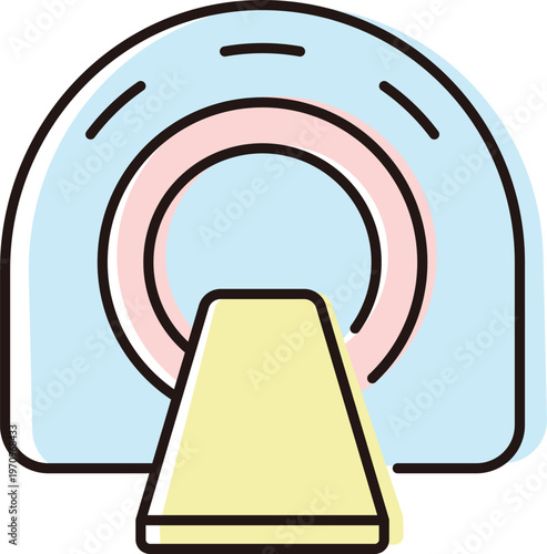 Medical machine for scanning human body located in a health facility at a specific time