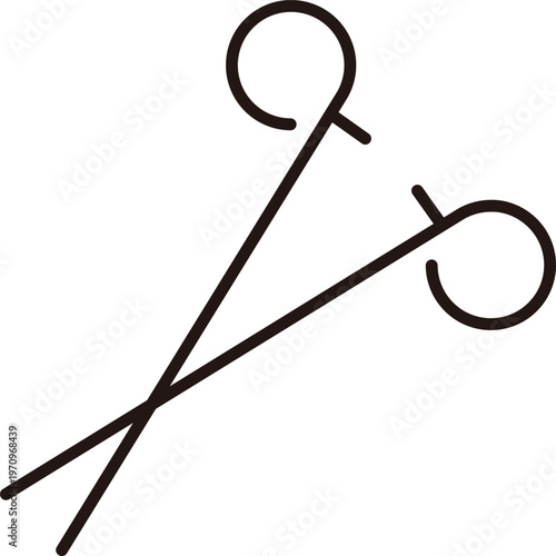 Two curved hairpins lay on a flat surface ready for use or display in a simple setting during daylight hours