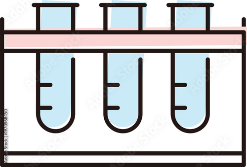 Test tubes with liquid on a lab bench during a science experiment in a modern laboratory setting