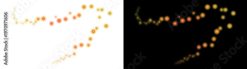 Sparkling Magical Light Trail Effect with Transparent and Black Background