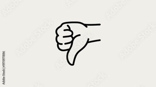 Hand thumbs down gesture icon outline negative feedback dislike symbol