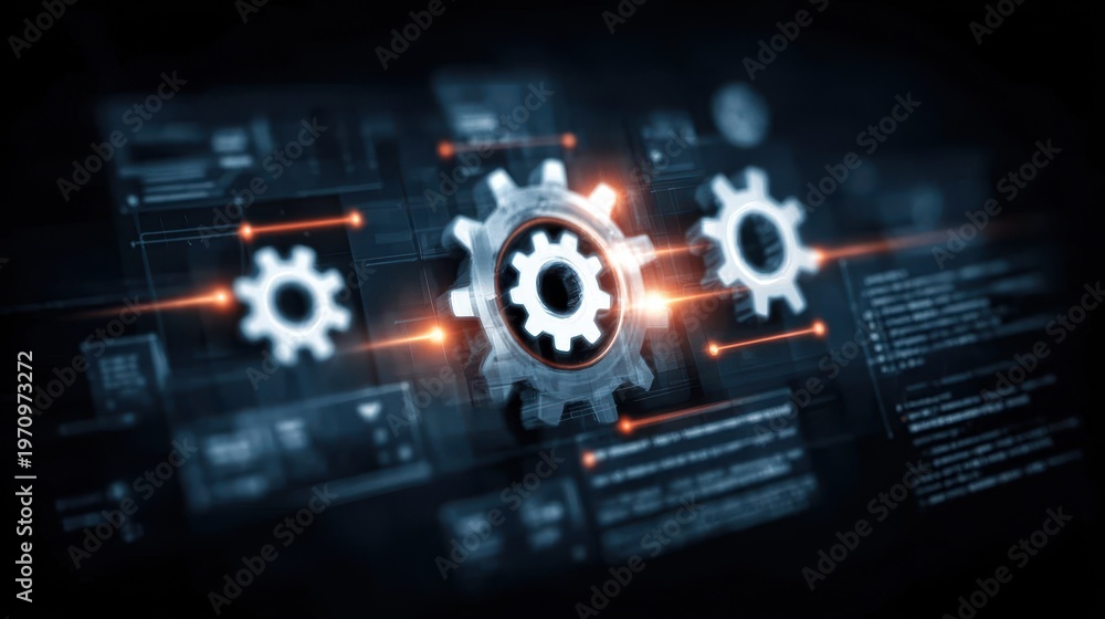 Fototapeta premium Efficient system management and software technology work to optimize performance for a lasting improvement.