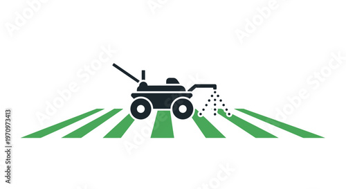 Lawn Mower Cutting Green Grass.