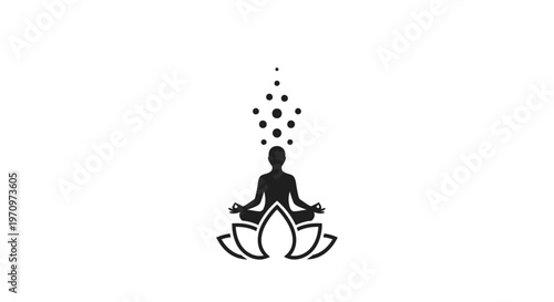 Meditating Person Sitting in Lotus Position.