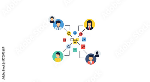People connected in a network.