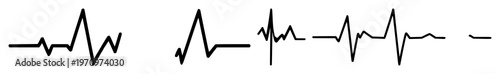 Electrocardiogram line set with solid black icon on white background featuring heart rate, medical, health with minimal line art and icons
