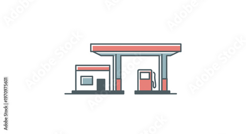 Gas Station Fuel Pump Building.