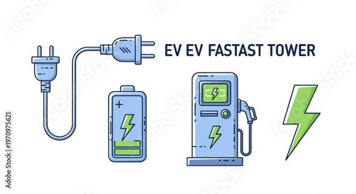 Electric vehicle charging station equipment.
