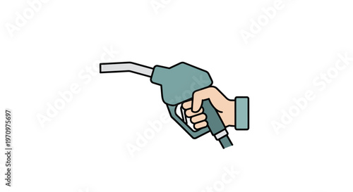 Hand holding electric car charger plug.