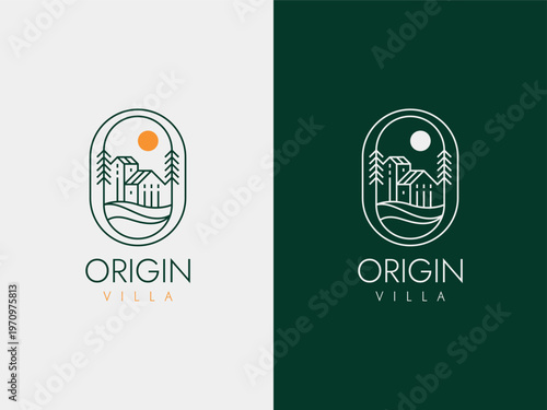 Letter O Origin Village Logo