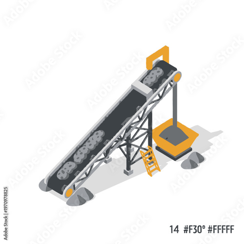 Isometric Conveyor Belt System for Mining and Construction.