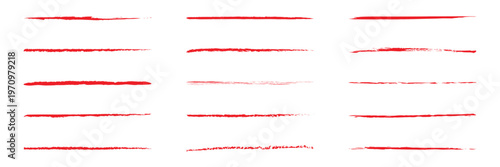 Strikethrough lines collection. Set of hand drawn freehand emphasis elements, underline, marker or ball pen line, crossed scribble stripe. Vector illustration. EPS 10 .