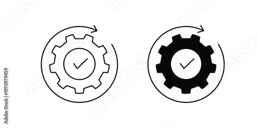 Effectiveness set icon with white background vector stock illustration
