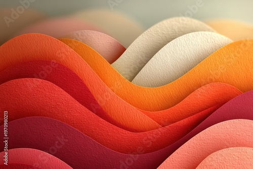 Neutral paper cut background with gentle flowing curved layers