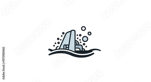 Shark fin in the ocean water.