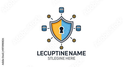 Shield with lock and database icons.