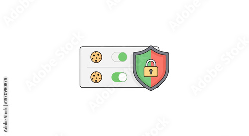 Shield with lock on smart device.