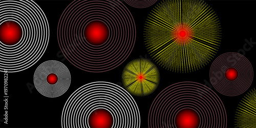 Pain Relief Target Icons: Concentric Red Circles for Healthcare, Radar, and Sound Wave Concepts. Pain red circle or localization mark, aching place sign, abstract symbol of pain