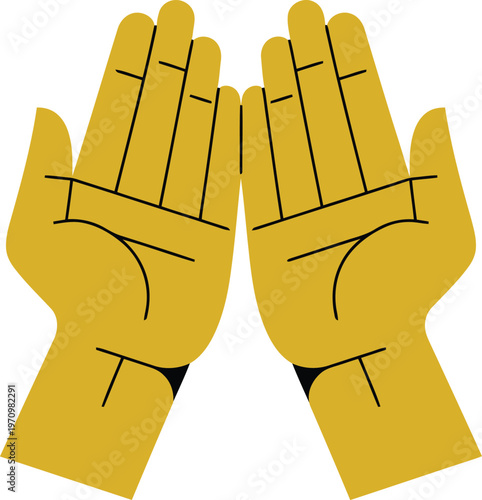 Palmistry illustration showing lines on two hands