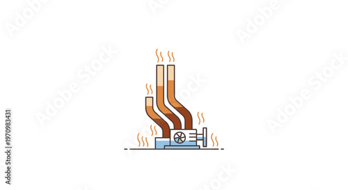 Industrial Factory Pipe Emissions Illustration.