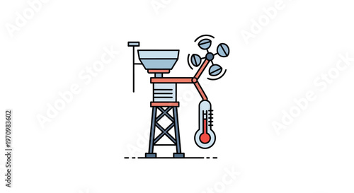 Industrial machinery with thermometer and fan.