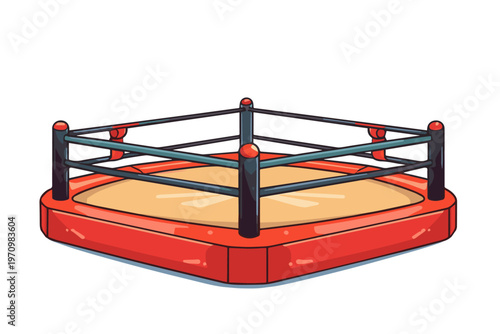 a boxing ring isolated on white background.