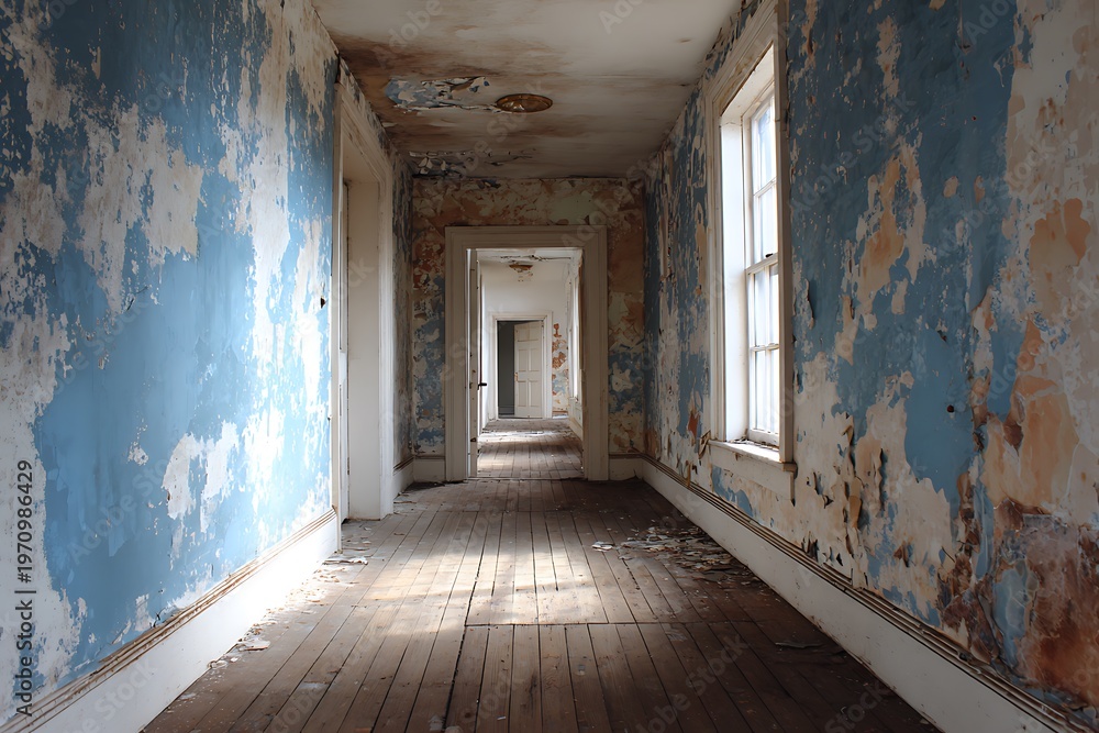 Fototapeta premium old abandoned corridor