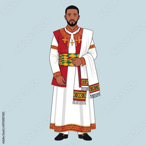 Ethiopian Man in Traditional Clothing