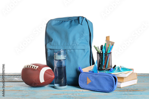 Blue school backpack with s...