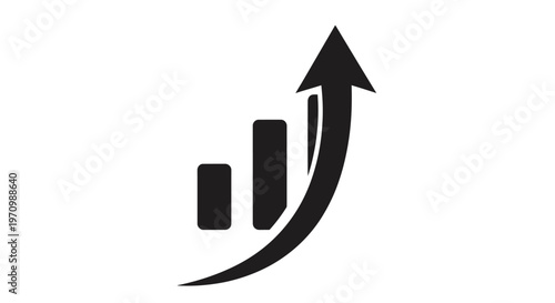 Upward arrow and bar graph icon symbolizing business growth