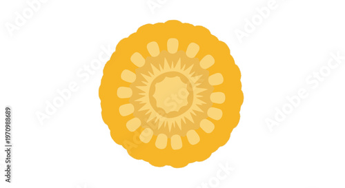 Stylized yellow corn cob cross section icon