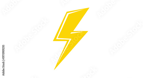 Bright yellow lightning bolt icon on white background