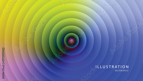 Radiant concentric circles: a vibrant display of abstract shapes and colors, creating a sense of dynamic flow and optical illusion.