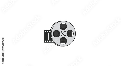Film Reel Movie Camera Icon.