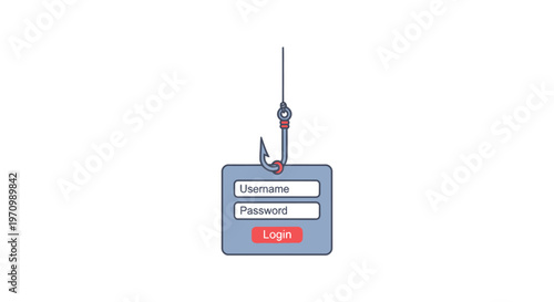 Fishing hook with login card.