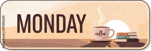 Start your week right with a calming Monday morning routine, featuring hot coffee, engaging books, and a serene sunrise, inviting productivity and peace