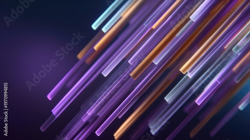 Abstract colorful light streaks on a dark background creating a modern artistic effect for use in web design and creative projects