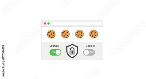 Cookies on computer screen icons.