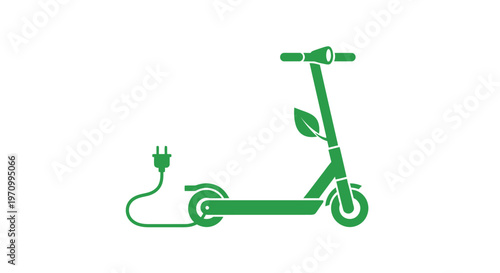Electric scooter with green leaf design.