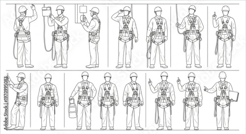 Collection of Military Personnel Poses and Actions.