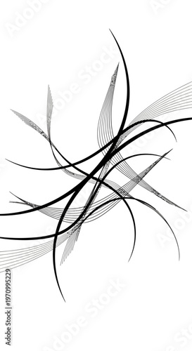 Black and gray abstract curved lines.