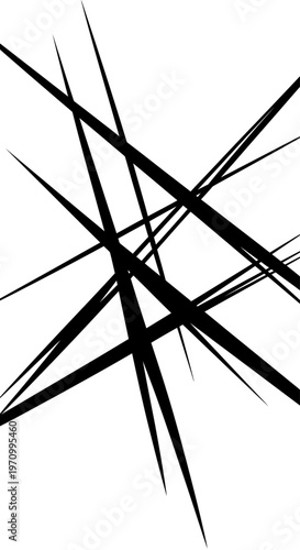 Black intersecting lines on white.